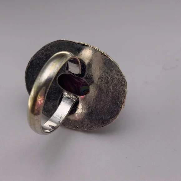 Rainbow Cal-silica Sterling Silver Ring - Picture 10 of 12
